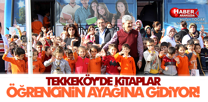 Tekkeköy’de Kitaplar öğrencilerin ayağına gidiyor