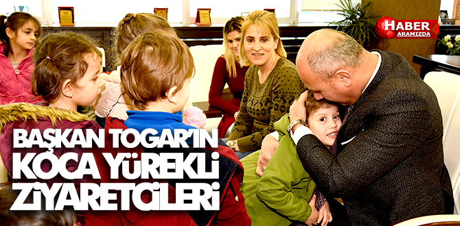 Başkan Togar’a kendileri küçük yürekleri büyük ziyaretçiler