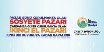 İKİNCİ EL PAZARI VE SOSYETE PAZARI KORONA VİRÜS NEDENİYLE KAPATILDI