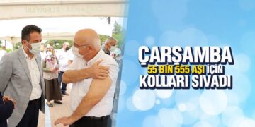 ÇARŞAMBA 55 BİN 555 AŞI İÇİN KOLLARI SIVADI