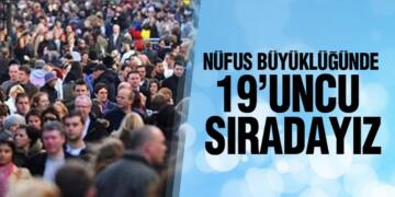 Nüfus Büyüklüğünde 19’uncu Sıradayız