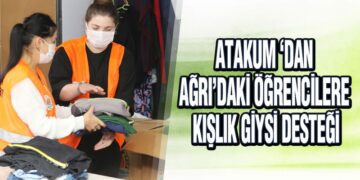 Atakum ‘Dan Ağrı’daki Öğrencilere Kışlık Giysi Desteği