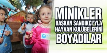 Minikler Başkan Sandıkçı’yla Hayvan Kulübelerini Boyadılar