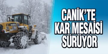 Canik’te Kar Mesaisi Sürüyor
