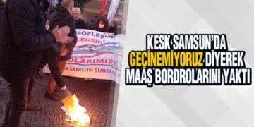 KESK Bordro Yakarak Eylem Yaptı