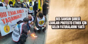 Zamları Protesto Etmek İçin Gelen Faturaları Yaktılar