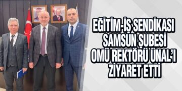 OMÜ Rektörü Ünal, Eğitim-İş Sendikası Samsun Şube Başkanını Konuk Etti