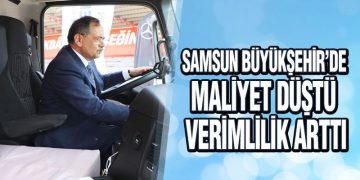 Samsun Büyükşehir Belediyesi Satın Aldığı Yeni Kamyonları Törenle Hizmete Aldı