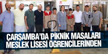 Çarşamba’da Piknik Masaları Meslek Lisesi Öğrencilerinden