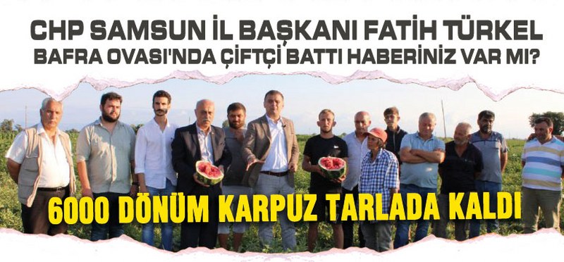 Türkel, ‘Bafra Ovası’nda Çiftçi Battı’