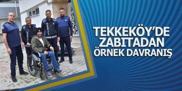 Tekkeköy’de Zabıtadan Örnek Davranış