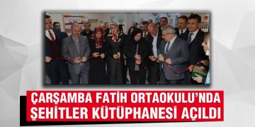 Çarşamba Fatih Ortaokulu’nda Şehitler Kütüphanesi Açıldı
