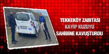 Sürüden geri kalan kuzunun sahibini Tekkeköy zabıtası buldu